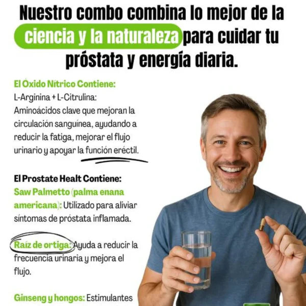 Óxido Nítrico Promax™ + Prostate Health en pack 2x1:💪🔥(120 cápsulas)