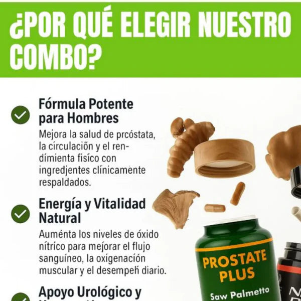 Óxido Nítrico Promax™ + Prostate Health en pack 2x1:💪🔥(120 cápsulas)